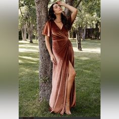 Selling A Baltic Born Meghan Velvet Wrap Maxi Dress In Sizes Xxl Nwt And Xxxl That Was Worn Once. Color Is Spice 7 Months Pregnant, Velvet Bridesmaid Dresses, Velvet Wrap Dress, Baltic Born, Velvet Maxi Dress, Velvet Maxi, Wrap Maxi Dress, Mid Length Sleeves, Nursing Friendly