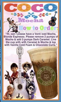 the poster for coco and mocha, with an image of various characters on it