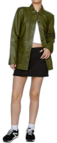 Olive Green Leather Jacket, Green Leather Jacket, Casual Leather Jacket, Leather Jacket Women, Green Leather Jackets, Biker Leather Jacket, Biker Leather, Womens Jackets, Jacket Women