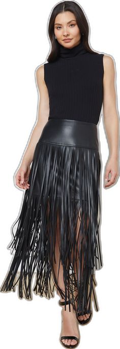 Fringe Skirt, The Deep, Skirt, Black