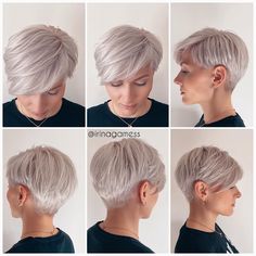 Undercut Hairstyles Women, Haircuts 2024, Ash Hair, Diy Kosmetik, Short Grey Hair, Blonde Pixie Haircut, Peinados Fáciles Para Cabello Corto, Blonde Pixie Cuts, Platinum Blonde Hair