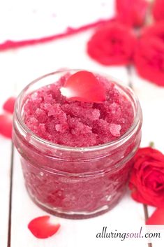 Scrub Lips, Rose Sugar Scrub, Rose Scrub, Face Scrub Recipe, Gentle Face Scrub, Skincare Remedies, Lip Scrub Homemade, Face Scrub Homemade