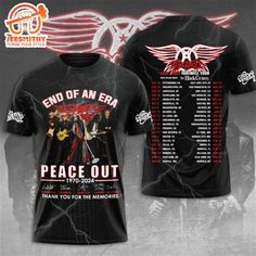 an event t - shirt with the band's official dates and their name on it