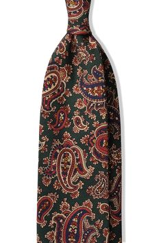 Handrolled King of Paisley Silk Tie - Forest - Brunati Como Luxury Paisley Print Ties For Formal Occasions, Luxury Classic Paisley Print Ties, Luxury Elegant Paisley Print Ties, Unstructured Jacket, Paisley Tie, Modern Gentleman, Luxury Accessories, Casual Jacket, Silk Ties