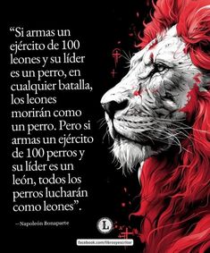 a lion with red hair on it's face and the caption in spanish