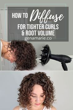 Curly Hair Routine for Wet Frizz + How to Tame Wet Frizz – Gena Marie How To Use Root Clips Curly Hair, Difussing Hair Tips, How To Diffuse Curly Hair For Volume, How To Defuse Short Curly Hair, How To Stop Frizzy Hair Curls, How To Keep Curly Hair From Frizzing, Defuse Hair Curls, Defusing Curly Hair, How To Tame Frizzy Curly Hair