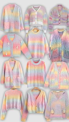 Pastel rainbow sweaters! #fashion #sweaters #rainbow #pastel #pastelrainbow Pastel Rainbow Aesthetic, Pastel Sweater, Fashion Sweaters, Pastel Outfit, Clowning Around, Rainbow Sweater, Rainbow Aesthetic