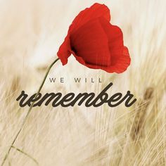 a red flower with the words we will remember