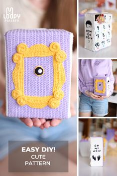 an easy diy crochet book with pictures and instructions to make the cover