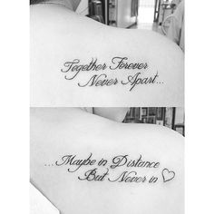 Together forever never apart... maybe in distance but never in Heart. Sister Tattoos Ideas, Friend Tats, Tattoo Ideas For Moms, Together Forever Never Apart, Sister Tattoo Ideas, Puzzle Tattoos, Moms And Daughters, Twin Tattoos, Tiny Tats