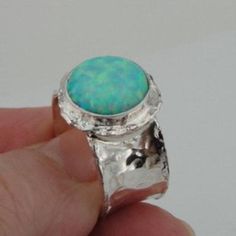 Beautiful Sterling Silver Opal – Hadar Jewelry Sterling Silver Opal Ring, Round Mosaic, Blue Opal Ring, Silver Opal Ring, Sterling Silver Promise Rings, Wholesale Silver Jewelry, Silver Jewellery Sets, Silver Engagement Rings, Blue Jewelry