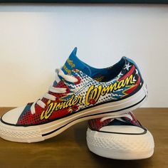 Wonder Women Converse Women’s Size 6 Never Worn Brand New Condition- Do Not Have Original Box For Them. Wonder Woman Shoes, Women Converse, Converse Women, Converse Red, Wonder Women, Cute Sneakers, Woman Shoes, Dream Shoes, Womens Converse