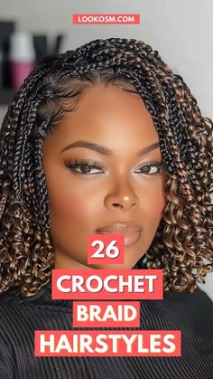 Discover 26 stunning crochet braid hairstyles to elevate your look for any occasion! From sleek and sophisticated to boho-chic vibes, there's a style here for everyone. Click the pin to explore endless inspiration. #CrochetBraids #HairstyleIdeas #FashionInspo #HairGoals #FollowUs Short Crochet Braids, Hairstyle Wedding, Crochet Box Braids, Hair Quiz, Crochet Braid Styles, Short Braids, Crochet Braid, Crochet Braids Hairstyles, Braided Hairstyles For Wedding