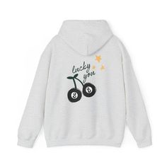 8 Ball Cherry Lucky You Hoodie  🌟 Made with a medium-heavy fabric that consists of 50% cotton and 50% polyester for that cozy feel and warmth you need in a hoodie.  💖 Made using 100% ethically grown US cotton. If you have any questions, please don't hesitate to ask! We will get back to you as soon as possible :) 8 Ball Sweater, Cherry Hoodie, Cherry Sweater, Sweatshirt Ideas, Positive Hoodie, Hoodie Graphic, Trendy Aesthetic, 8 Ball, Lucky You