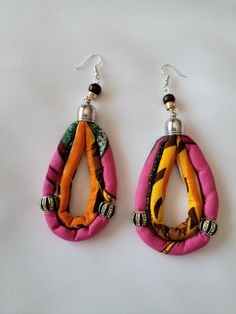 African Cloth Earrings Handmade Cloth Earrings, More Code, Fabric Diy, African Fabric, Diy Fabric, Diy Art, Earrings Handmade, Fashion Ideas, Beaded Jewelry