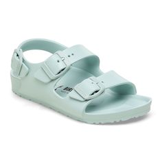 Milano  Essentials Kids EVA Surf Green | BIRKENSTOCK Green Birkenstock, Eva Birkenstock, Pool Sandals, Functional Style, Shop Till You Drop, Calf Muscles, Birkenstock Milano, Uk Fashion, Back Strap