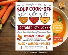 soup cook - off flyer with bowl of soup and carrots