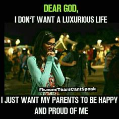 a woman standing in front of a crowd holding a cell phone to her mouth with the caption dear god, i don't want a luxurious life