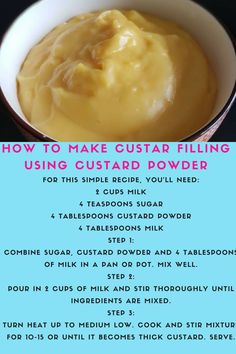 how to make custard filling using custard powder for this simple recipe