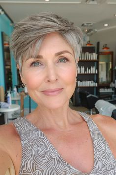 40 Gray Pixie Hairstyles for the Modern Chic Woman Hairstyles Over 50