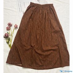 Orcajump - Artistic and Vintage Elastic Waist Midi Skirt with Sweet and Charming Floral Print Types Of Skirts, A Line Skirt, A Line Skirts, Midi Skirt, Elastic Waist, Floral Print, A Line, Floral Prints, Elastic