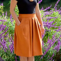 "Sew a comfortable, easy-to-wear, gathered or pleated skirt with just the right amount of swish. With gorgeous deep pockets and plenty of options to choose from, this is a versatile, go-to skirt for every occasion. Gathers or pleats are strategically placed between the pockets to reduce fullness over the hips, and the contoured, flat-front waistband with channelled elastic back creates a perfect fit. A stretch knit sensory waistband is included for an extra-soft wearing option, along with a cont Cotton Lawn Fabric, Child Baby, Skirt Patterns Sewing, Sewing Skirts, Skirt Pattern, Sewing Clothes, Digital Pattern, Pdf Pattern, Pleated Skirt