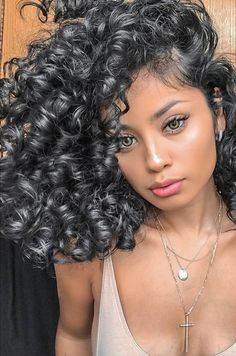 Black And Silver Hair, Deep Wave Hairstyles, Curly Hair Inspiration, African Girl, Long Curly Hair, Hair Pin, Hair Waves, Big Hair, Silver Hair