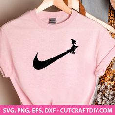 a t - shirt with the silhouette of a girl on a nike shoe