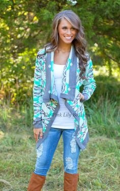 Mint Cardigan, Perfect Cardigan, Saved By The Dress, Boutique Sweater, Classic Sweater, Grey Prints