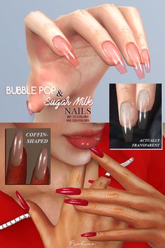 the image shows different nail shapes and colors