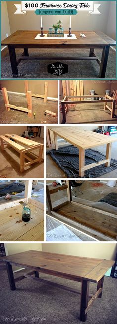 the instructions for how to build a table with benches