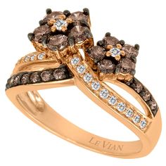 LeVian 14K Rose Gold Round Chocolate Brown Diamond Pretty Fancy Split Shank Ring House Upgrades, Split Shank Ring, Chocolate Diamonds, Le Vian, Ding Dong, Brown Diamond, Split Shank, Sample Sale, Round Cut Diamond