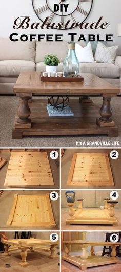 coffee table made out of pallet wood with instructions to make it look like an old fashioned