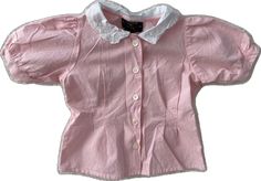 Shirt With Lace, Club Color, Club Shirts, Lace Collar, Charter Club, Pink White, Button Downs, Shirts Tops, Button Down Shirt