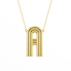 This oversized initial pendant in the most groovy font, will always have you sporting good vibes! Available in 14k yellow, rose or white gold Initial measures 7/8" long Necklace can be clasped at 20" and 22" long with adjustable clasp By Alexa Sidaris Please allow 1-3 weeks for delivery, or inquire for immediate shipping availability Initial Fonts, Push Presents, Groovy Font, Victorian Aesthetic, Space Jewelry, Wedding Bridesmaid Jewelry, Gold N, Gold G, Initial Pendant Necklace