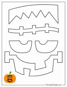 a coloring page for halloween with a pumpkin