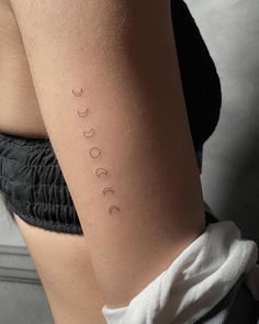 the back of a woman's thigh with three phases on her left side, and two