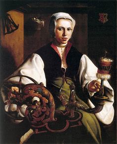 a painting of a woman holding a spinning wheel