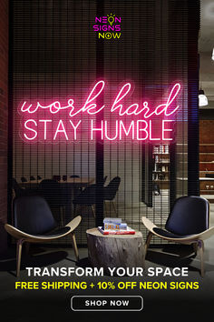 Work hard stay humble neon sign.  Transform your space. 
 Free shipping + 10% off neon signs.  Shop now at neon signs now. Anchor Painting, Work Hard Stay Humble