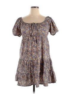 Hint of Blush Casual Dress Size: X-Large Brown Dresses - used. 100% POLYESTER, Square, Paisley, Short, Short Sleeve | Hint of Blush Casual Dress: Brown Paisley Dresses - Used - Size X-Large Paisley Dresses, Brown Dresses, Brown Paisley, Paisley Dress, Brown Dress, Casual Dresses For Women, Casual Dress, Casual Dresses, Paisley