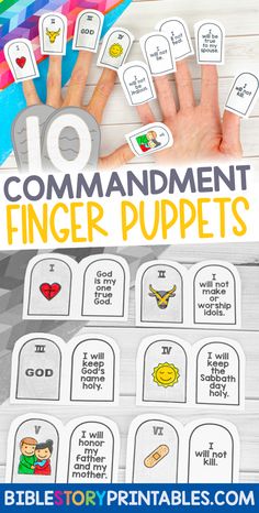 the ten commandment finger puppets for children to use