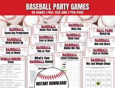 baseball party games with instructions and printables