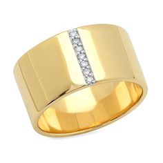 Eriness Jewelry Cigar Band With Pave Diamond Line – eriness Elegant Wide Band Ring With Diamond Accents For Wedding, Yellow Gold Channel Set Diamond Ring, Elegant Wide Band Wedding Ring With Diamond Accents, Luxury Wide Band Yellow Gold Ring With Diamond Accents, Modern Gold Diamond Ring With Channel Set, Classic Diamond Ring With Single Cut Diamonds, Open Band, Elegant Wide Band Ring With Brilliant Cut For Wedding, Modern Wide Band Diamond Ring With Vvs Clarity, Elegant Wide Band Wedding Ring, Brilliant Cut