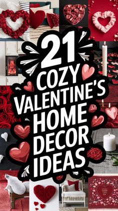 valentine's day collage with hearts, candles and greeting cards for the home