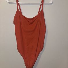 It’s Brand New, Not Tags. The Straps Are Like Brand New Straps And Can Be Adjusted. It Is A Thing Bottom! Casual Solid Swimwear For Day Out, Casual Swimwear For Day Out, Target Stretch Swimwear For Summer, Trendy Summer Tops From Target, Summer Stretch Swimwear By Target, Body Suit, A Thing, Burnt Orange, Color Orange