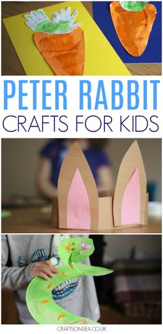 paper rabbit crafts for kids that are easy to make and great for easter or spring