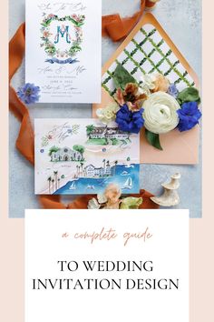 the complete guide to wedding stationery design for brides and grooms, including an envelope