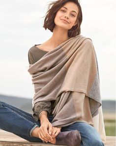 Cast in warm, weighty cashmere, our favorite wrap is just right for cool nights, long flights, frosty offices, and alfresco weddings. Its substantial, plush hand makes for an elegant cover-up or exquisite scarf. Scandinavian Style Clothes, Minimalist Fashion Women Outfits, Elegant Shawl, Sweater Trends, Cashmere Wrap, Garnet Hill, Sweaters Oversized, Grey Fashion, Scarf Styles