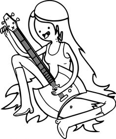 Cool Coloring Pages – coloring.rocks! Marceline Guitar, Band Coloring Pages, Dave Tattoo, Coloring Rocks, Artwork Sketches, Bible Coloring Sheets, Elsa Coloring