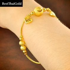 This Shop has a Special Free Gift (Chain) for Every Order. 😊🙏 Item: 1 x Bracelet For: Women Type: GOLD PLATED over Brass, Nickel free Gold Purity: 96.5% Surface: Shiny & Sand matted Charm: Heart Length: ~ 6.5-7 inches Color: Yellow Gold (slightly +/- from photo) Handmade from Thailand. Thai gold plating technic really solid and stunning look. Rewarding your life from hard working, match up your dress, bridesmaid wedding engagement or a gift to someone special for you. The Craftsmanship of Gold Charm Bracelet With Gold Beads, Gold Beads Bracelets For Festivals, Gold Bracelets With Round Beads In 22k Gold, 22k Gold Beaded Bracelet Gift, Gold Bangle Beaded Bracelets For Festivals, Gold Beaded Bangle Bracelet For Festivals, Thailand Jewelry, Wire Wrap Jewelry Designs, Wrap Jewelry